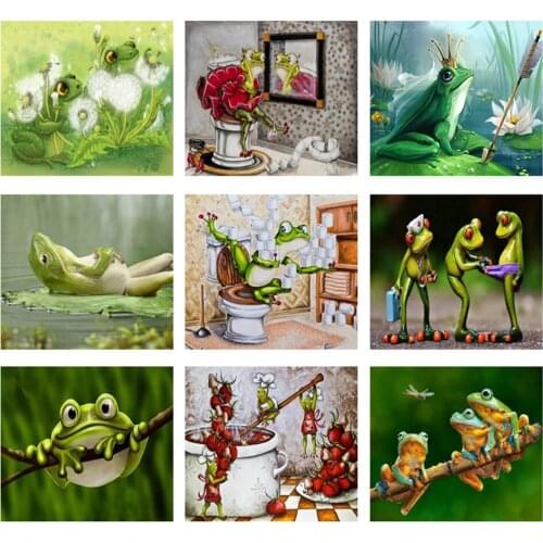 Full Square/Round 5D Diamond Painting Cartoon Frog Beads Embroidery Kits Cross Stitch Mosaic Picture Wall Decor Unique Gift