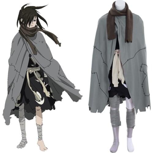 Cosplaydiy Custom Made Anime Dororo Cosplay Costume Hyakkimaru Costume Cloak Robe Costume Any Size L320