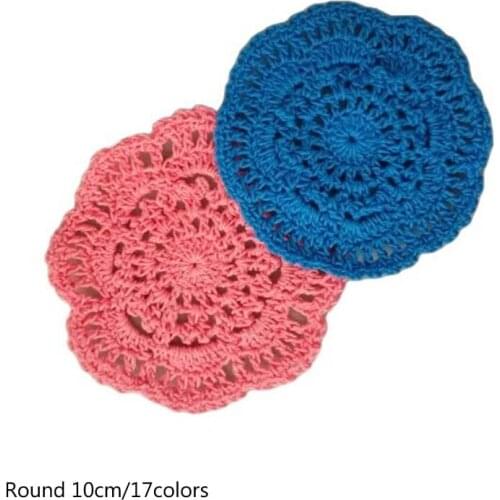 Modern Round Handmade Lace cotton table place mat pad Cloth crochet wedding placemat cup mug tea coffee coaster doily kitchen
