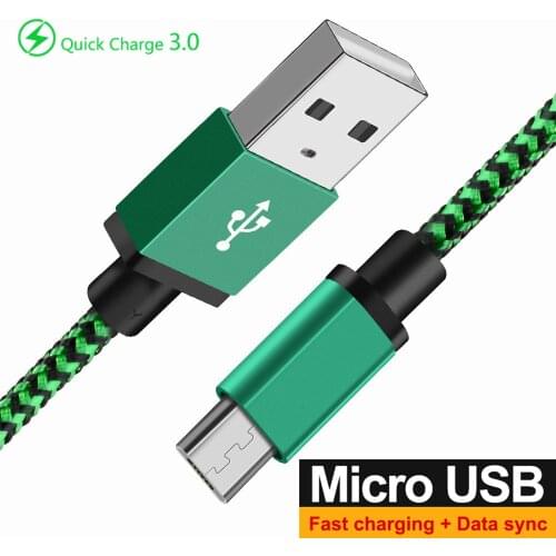 Micro USB Cable Quick Charge 3.0 4.0 3A Fast Charging Data Cord Microusb Charger For Samsung Xiaomi Redmi Android Tablets Cable