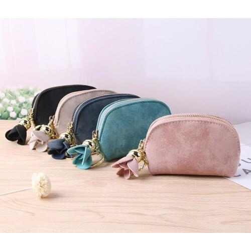50pcs Card Holders flower Mini Pouch Wallets Women Coin Purse Ladies Pu Leather Tassel Clutch Keychain Thin Key Bag drop ship