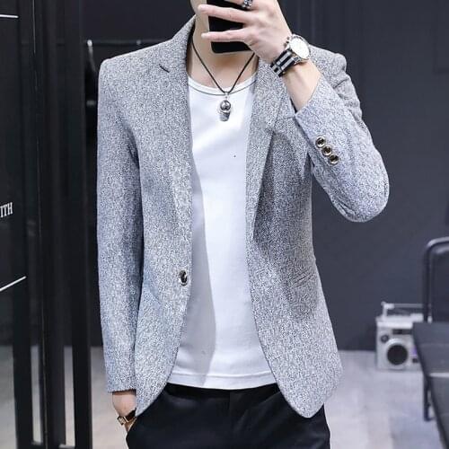 Fashion Mens Blazers Jackets Slim Fit Single Button Men Suit Jacket Men Blazer Business Casual Coat C11