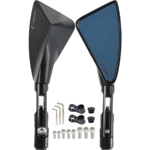 Motorcycle CNC Alluminum Rear View Side Mirrors Convex Function Tri-Angle Anti-Glare Glass For Honda Yamaha Suzuki KTM Piaggio