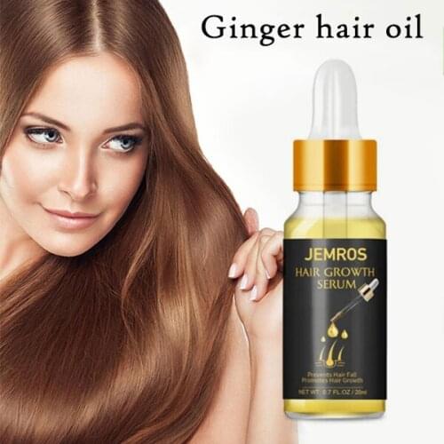 20ml Natural Ginger Extract Liquid Hair Conditioner Essential Oils for Hair Loss Damaged Hair Growth and Repair Treatm E