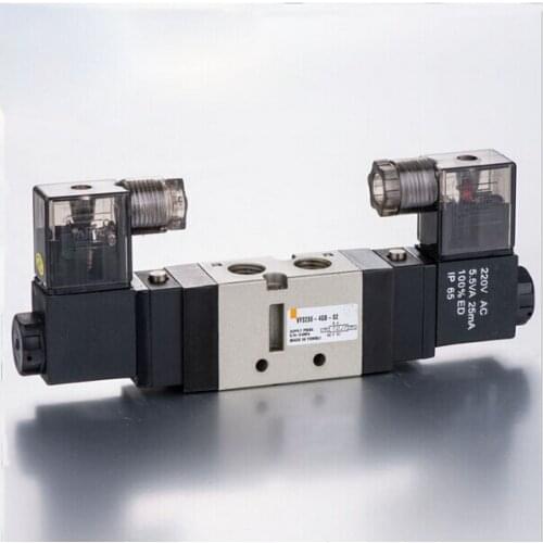 1/4 " VF 3 position 5 way pilot-operated type double coil lead wire 300mm loking type B pneumatic solenoid valve coil 220v