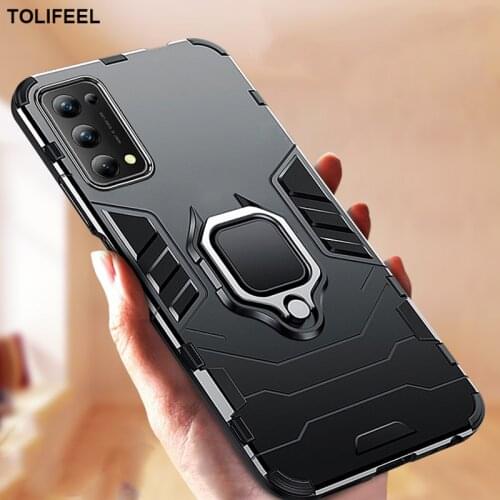 Shockproof Armor Case For OPPO Reno 5 Pro Cases Stand Holder Magnetic Ring Phone Back Cover For OPPO Reno 5 Pro Plus Coque 5G