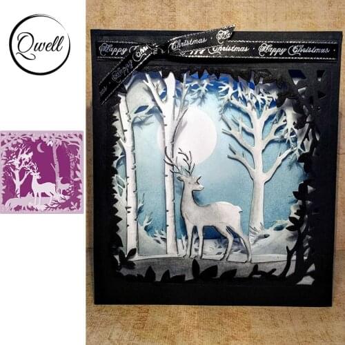 QWELL Winter Forest Deer Metal Cutting Dies for Scrapbooking and Card Making Paper Embossing Craft New 2019 die cuts