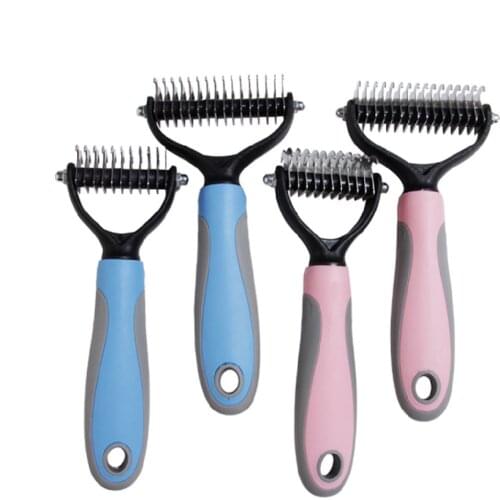 Hair Removal Comb for Dogs Cat Detangler for Matted Long Hair Curly Pet Fur Trimming Dematting Deshedding Brush Grooming Tool