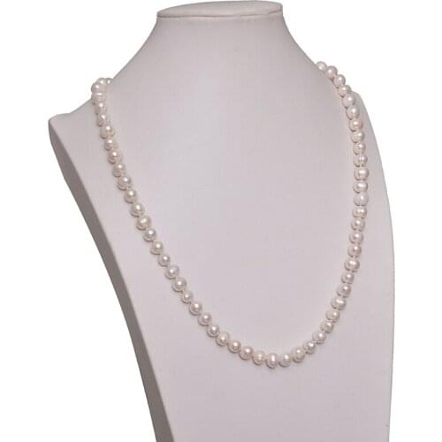 Size For 8-9mm White Pearls Beads For Handmade Long Chain Pearls Necklace 34inch gem Wholesale H621