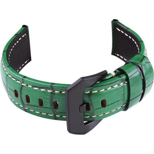 Wholesale 10PCS/lot genuine cow leather very strong Watch band watch strap green color 20mm 22mm 24mm 26mm size available