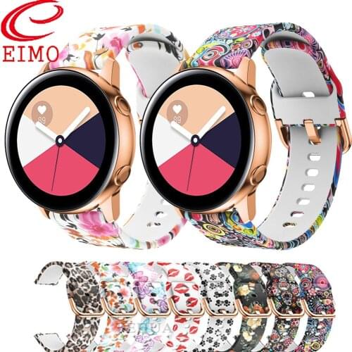 Galaxy watch band for Samsung Galaxy Watch active 2 strap/ 42mm Gear S2/Sport band Printed silicone bracelet Amazfit bip strap