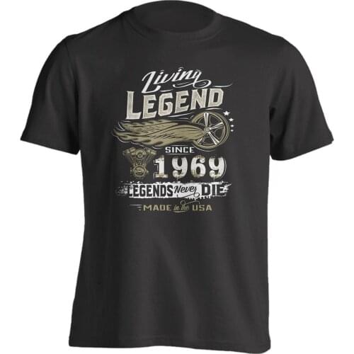 50Th Birthday Living Legend Gift Shirt Born In 1969 Turning 50 In 2019 Brand Cotton Men Basic Tops Fitness T-Shirt