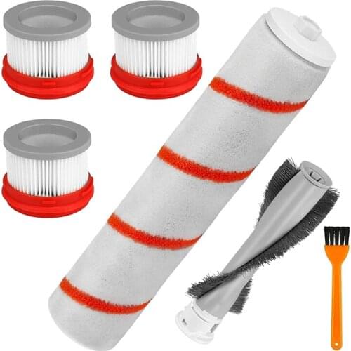 Replacement HEPA Filter,Main Rolling Brush,Soft Roller Brush for Xiaomi Dreame V9 V9D V10 Cordless Vacuum Cleaner,6 Pack