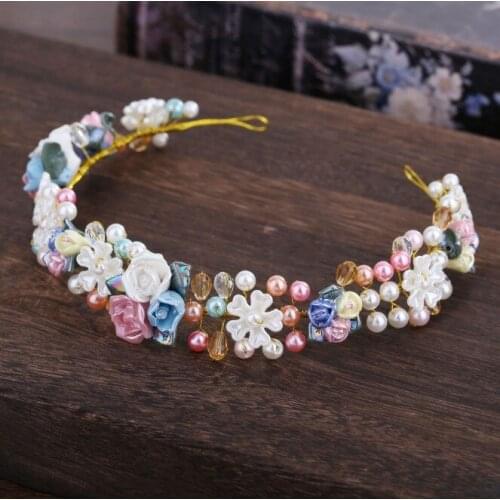 Tiaras And Crowns Hairbands Romantic Flower Forest Style Bridal Wedding Hair Accessories For Bride Handmade Rose Jewelry