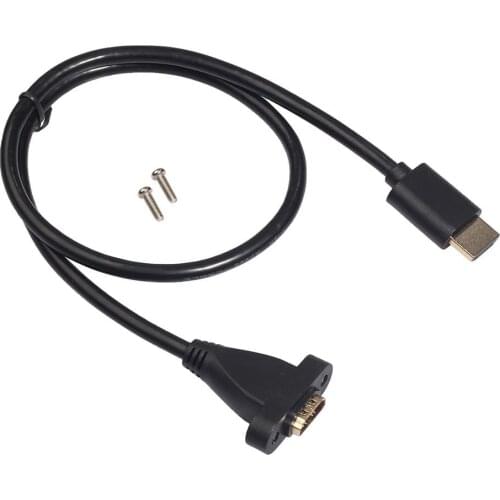 1.4V 0.3m 0.6m 1.2m HDMI-compatible Extension Cable Male to Female Adapter with Screw Panel Mount for HD TV Project Accessories