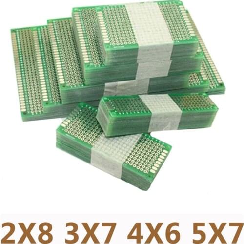 20pcs/lot 5x7 4x6 3x7 2x8cm Double Side Prototype PCB Universal Printed Circuit Board DIY For Arduino