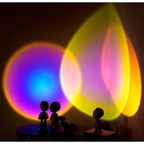 USB 360°sunset Projector Lamp Robot Led Projector Night Lights Rainbow Sunset Red Selfie Light Bedroom Atmosphere Table Lamp
