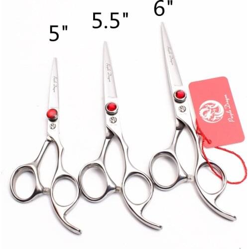 5" 5.5" 6" Japan 440C Purple Dragon Hairdressing Scissors Cutting Shears Salon Barber Scissors Professional Hair Scissors Z9013