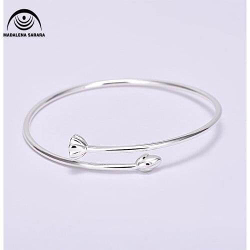 MADALENA SARARA sterling silver 925 Pink Lotus flower fashion pop girl bracelet Korean Style Multi-Rows