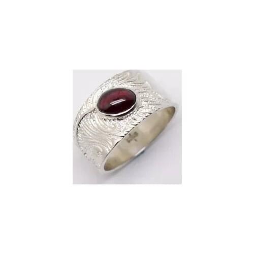 Women Fashion 925 Silver Color Ring Elegant Vintage Natural Ruby Jewelry Wedding Engagement Party Ring Size 5-11
