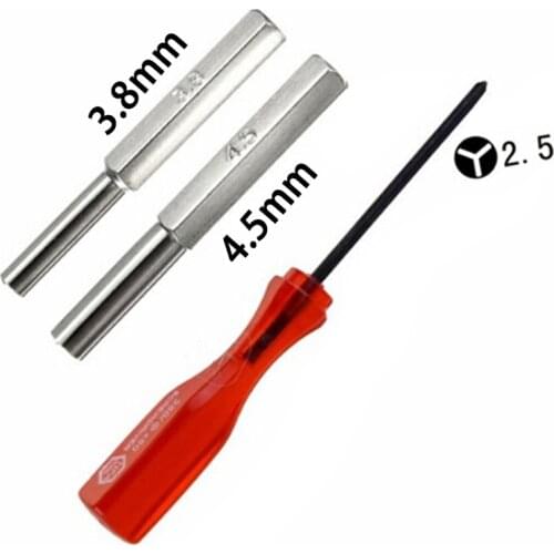 1 Set 3.8mm + 4.5mm + Triwing Security Screwdriver Bit Set For NES SNES N64 Game Boy Wii Screw Driver Repair Tools