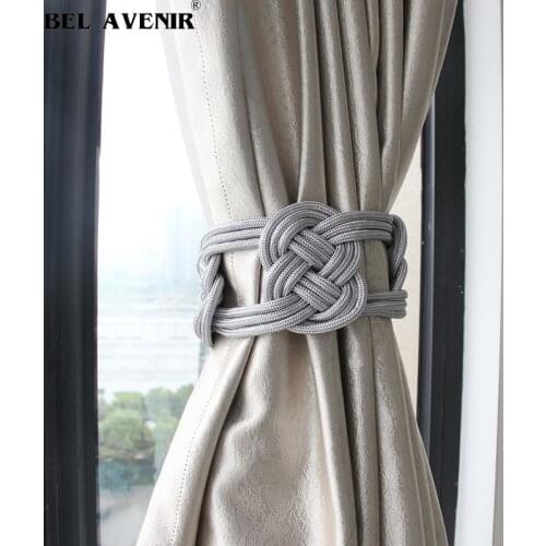 1Pc Polyester Curtain Tieback Handmade Weave Curtain Rope Buckle Chinese Knot Curtains Holdback Bandage Accessory Home Decor