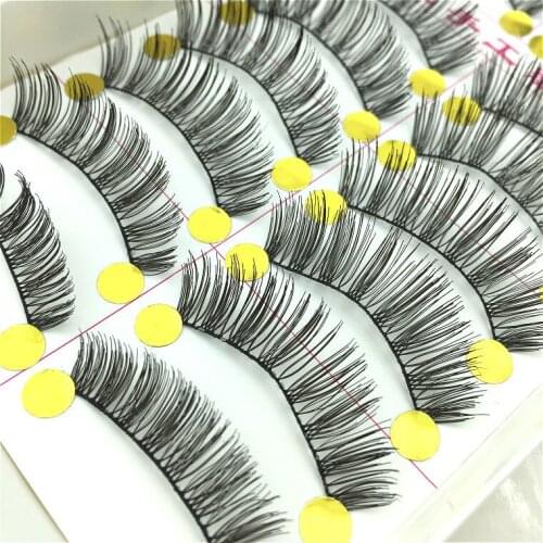 10 Pairs Makeup Handmade Natural Thick False Eyelashes Long Eye Lashes Extension Free shipping