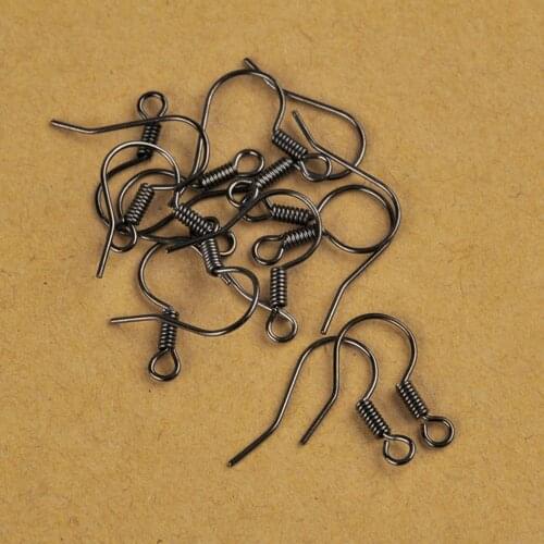 1000pcs Gun metal black French Earring Hooks Findings Ear Hook Wire Earring Clasps For Jewelry Making
