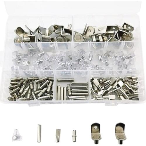 160Pcs Shelf Brackets Support Studs Pegs Metal Pin Shelves Separator Fixed Cabinet Cupboard Furniture Bracket Holder