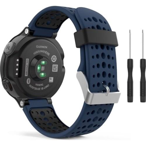 230SS)Soft Silicone Replacement Watch Band for Garmin Forerunner 230 /235/235Lite / 220 / 620 / 630 / 735 Smart Watch