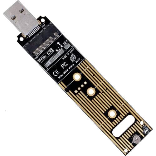 Tccmebius nvme to USB adapter,M.2 SSD to USB 3.1 Type A card, M.2 M-key hard drive converter,portable SSD support Windows 7 8 10
