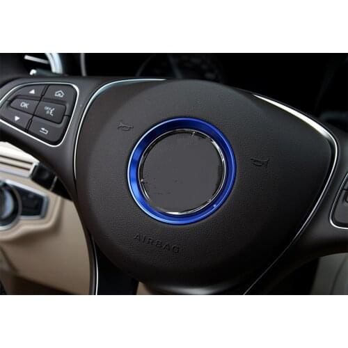 Angelguoguo Car steering wheel decorative circle modified sequins sticker for Mercedes Benz A Class B Class C Class E Class GLK