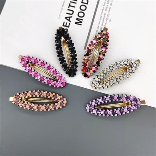 1Pcs Shiny Women Rhinestone Hair Clips Full Crystal Hairclip Metal Ponytail Holder Hairpins Women Girls Hair Accessories