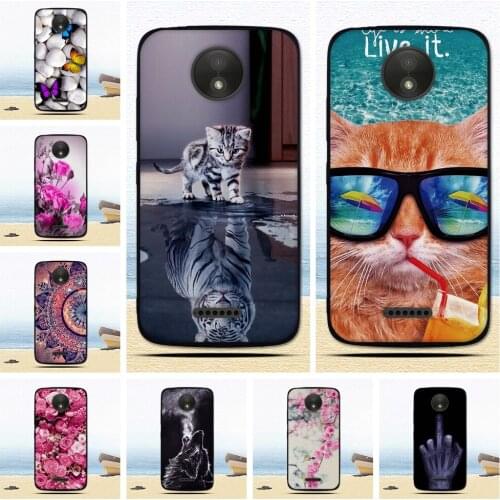Print Painted Case For Motorola Moto C Cover Soft Silicone Protective Back Phone Cover For Motorola Moto C Black Shell