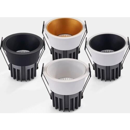 Dimmable Circular Anti Glare COB LED Downlights 9W/12W LED Ceiling Spot Lights Warm Cold White Background Lamps Indoor Lighting