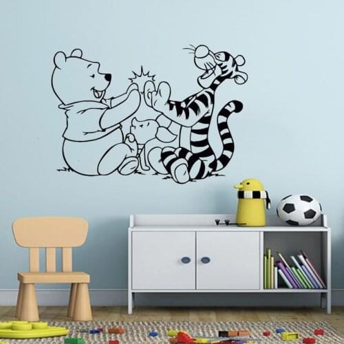 Disney Winnie The Pooh Cartoon Vinyl Wall Stickers For Kids Room Bedroom Accessories Tigger Piglet Decal Wallpaper Home Decor