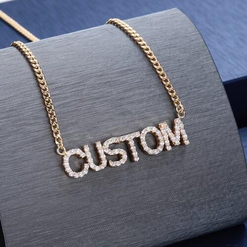 DUOYING Crystal Name Necklace Personalized Choker Custom Necklace Hiphop Letter Pendant Fascinating Cute Necklace For Women Gift