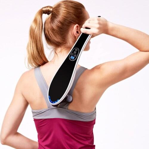 Electric cervical vertebra massager device.Vibrating kneading shoulder back neck massager infrared shiatsu.Body Relaxation
