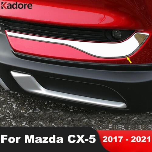 For Mazda CX5 CX-5 KF 2017 2018 2019 2020 ABS Chrome Front Fog Light Lamp Eyelid Cover Trim Foglight Eyebrow Strip Car Styling