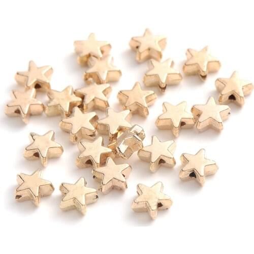 IYOE 50/100/150pcs 6mm Acrylic Star Heart Beads Loose Spacer CCB Beads For DIY Making Bracelet Necklace Jewelry Findings