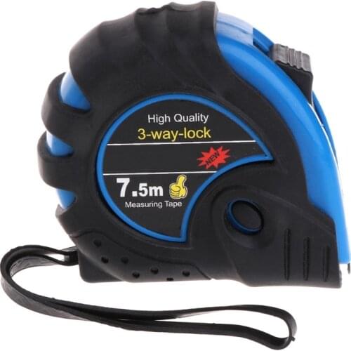 5m 7.5m Retractable Tape Measure 3-Way-Lock Metric Rubber Measuring Tape Rule D0AC