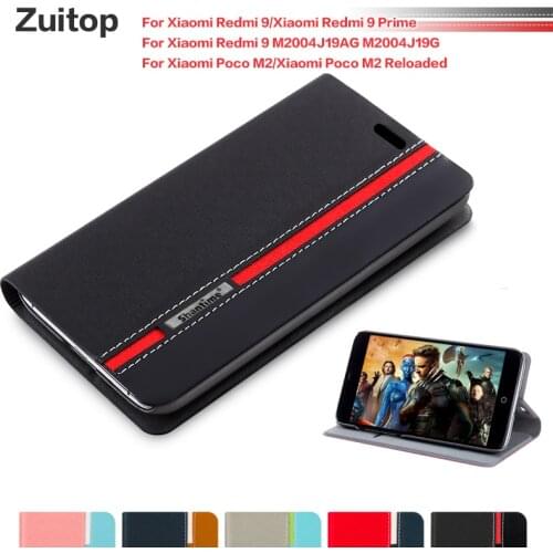 Leather Phone Case For Xiaomi Redmi 9 Prime Flip Case For Xiaomi Redmi 9 M2004J19AG M2004J19G Xiaomi Poco M2 Case Back Cover