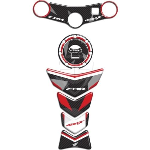 Motorcycle Gas Fuel Oil Tank Pad Plate Fork Protector Sticker Honda 600F Red Karbon for Honda 2003 - 2007