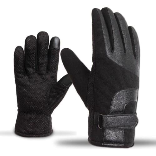 2020 Mens Gloves Leather Winter Touch Mittens Anti Slip Screens Thermal Glove Hand Warmer Gloves Men gants Guantes handschoenen