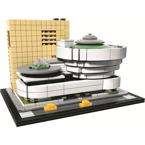 Architecture Solomon R Guggenheim Museum Building Blocks Sets Compatible 21035 City Bricks Classic Model Toys For Children Gift