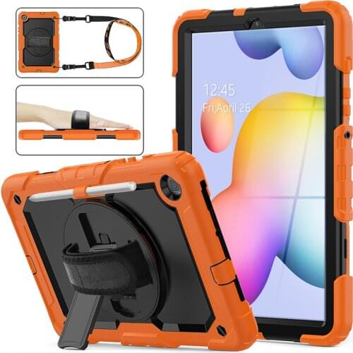 2020 newest hand strap case full body protective cover for samsung galaxy tab s6 lite case P610 P615 shockproof cover