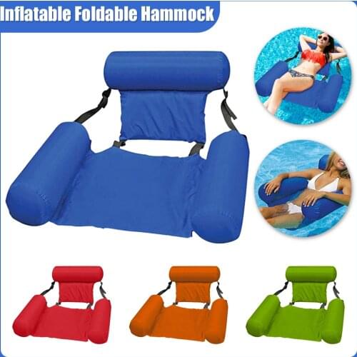 Swimming Pool Beach Water Hammock In Air Mattress Lounger Floating Sleeping Cushion Foldable Inflatable Air Mattress Bed Chair