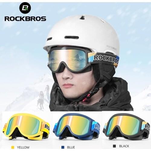 ROCKBROS Ski Glasses Ski Goggles Anti-fog Windproof Double-Layer Lens Ultralight UV400 Children Glasses Ski Snowboard Goggles