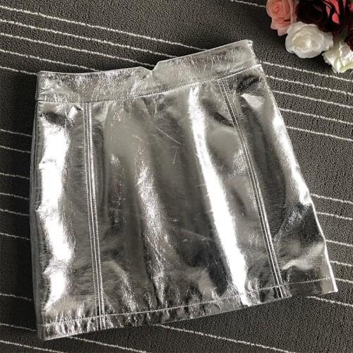 Luxury Fashion Women New Genuine Leather Sheepskin A-Line Skirt For Ladies 2 Color Plus Size