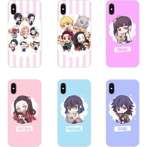 For Samsung A10 A30 A40 A50 A60 A70 M30 Galaxy Note 2 3 4 5 8 9 10 PLUS Demon Slayer Kimetsu No Yaiba Cute Silicone Shell Covers